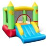 Kids Smiley Face Theme Inflatable Bounce House with Slide and Basketball Hoop (without Blower)