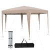 400 x 348 cm Hexagonal Pop-Up Canopy Tent with Dressed Legs-Khaki