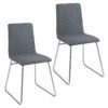 Upholstered Dining Chairs Set of 2 Kitchen Dinner Chairs-Grey