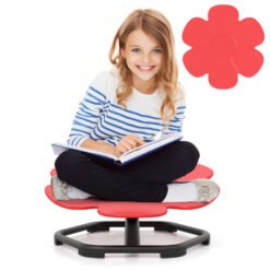 Kids Sensory Swivel Chair Elephant Petal 360° Spinning Chair-B-Red