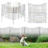 Decorative Garden Fence with 5 Panels and 5 Stakes Outdoor Animal Barrier-Black