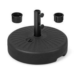 50cm Fillable Round Umbrella Base Stand with Built-in Handle-Black