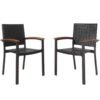 Set of 2 Outdoor PE Wicker Stackable Chairs Patio Dining Chairs