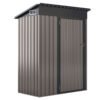 All-Weather Storage Shed with Top Sloping Design-Grey