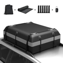600L Waterproof Rooftop Cargo Carrier Bag Luggage Lock-Grey