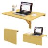 80 x 60 cm Wall Mounted Folding Table Drop-Leaf Floating Writing Desk-Natural