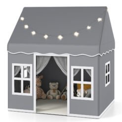 Indoor Kids Play Tent with Star Lights for Children Boys Girls Gift-Grey