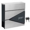 Modern Mailbox Anthracite Grey and Silver