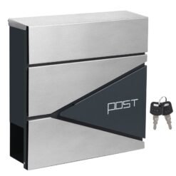 Modern Mailbox Anthracite Grey and Silver