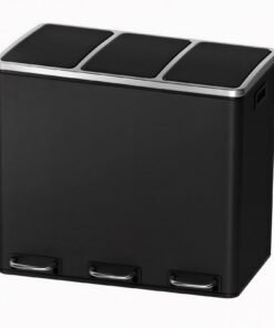 3-Compartment Kitchen Rubbish Bin, 3 x 18 L, for Recycling and Waste