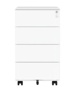 Lockable Mobile File Cabinet with 4 Drawers, for Documents, Stationery