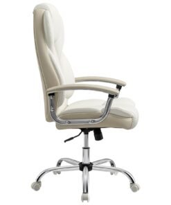 Office Chair with Armrests, White