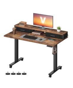 Electric Standing Desk with Built-In Power Strip