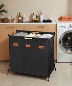 Laundry Hamper, Laundry Basket, 135 L Laundry Sorter 3 Sections