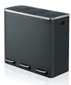 3-Compartment Kitchen Rubbish Bin, 3 x 18 L, for Recycling and Waste