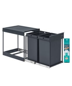 Pull out kitchen bin with double compartments