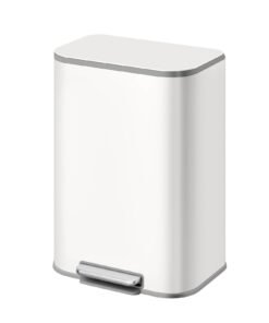 50L Rubbish Bin with Soft-Close Lid, Steel Pedal Kitchen Trash Can, Removable Inner Bucket