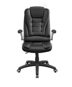 Office Chair with High Back and Flip-Up Armrest, Black