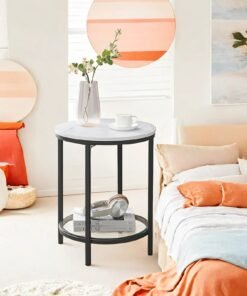 Side Table, 2-Tier End Table, Nightstand