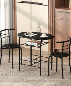 HOMCOM Three-Piece Compact Dining Set - Black