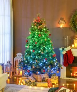 HOMCOM 7ft Artificial Pine LED Christmas Tree, with Remote