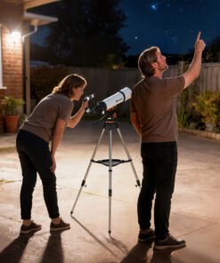 Outsunny Astronomy Telescope for Adults and Beginners with 80 mm Aperture, Carry Bag, White