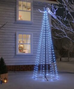 Christmas Cone Tree Decoration LED Lights Star Xmas Home Indoor Outdoor Tree 10F blue