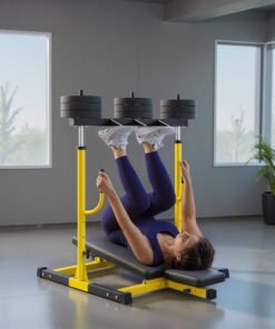 SPORTNOW Vertical Leg Press Machine with Adjustable Leg, Back and Head Positions, 1" Standard Plate Compatible, Yellow