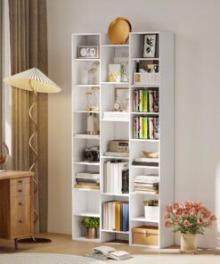 HOMCOM 21-Compartment Bookshelf - White