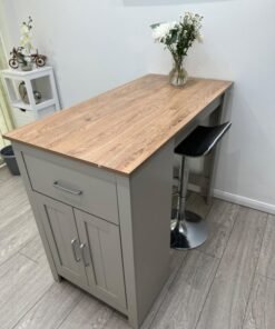 Breakfast Bar Table Tall Kitchen Island Storage Dining Rustic Coffee Cupboard