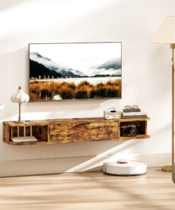 HOMCOM 120 cm Floating TV Unit for TVs up to 50 Inch - Rustic Brown