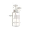 206 cm Large Multi-Level Cat Tree with 13 Scratching Posts Cream White