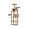 Cat Tree 206 cm Large Cat Tower with 13 Scratching Posts Camel Brown