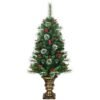 4FT/ 120CM Artificial Christmas Tree with Pine Cones and Decorative Pot