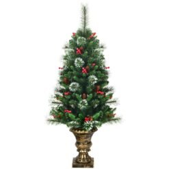 4FT/ 120CM Artificial Christmas Tree with Pine Cones and Decorative Pot