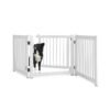 Freestanding Foldable Pet Gates with Lockable Door for Doorway Stairs