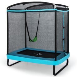6 Feet Kids Trampoline with Swing and Enclosure Safety Net-Blue