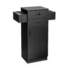 3-Tier Locking Salon Storage Cabinet with 2 Drawers and 6 Hair Dryer Holders-Black