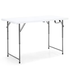 Portable Bi-fold Picnic Table with 3-Level Height Adjustment