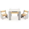 4-in-1 Wooden Kids Table and Chair Set with Hidden Storage-Grey