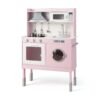 Adjustable Wooden Kids Play Kitchen with Washing Machine-Pink