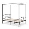 Double Size Metal Canopy Bed Frame-Black