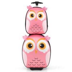 Kids Luggage Set with 40 cm Kids Carry-on Luggage and 30 cm Backpack-Pink