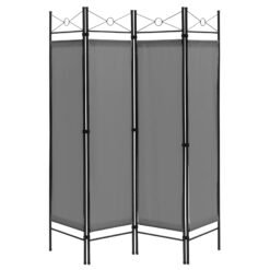 6 Feet 4-Panel Light Weight Room Divider with Polyester Cloth-Grey