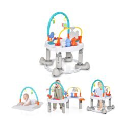 4-In-1 Baby Activity Center with Walker for Kids Aged 0-2 Years-Grey