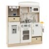 Kids Kitchen Playset with Adjustable LED Lights and Removable Shelves-White