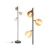 Modern Freestanding Lamp with 3 Glass Globe Lampshades