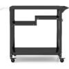 3-Shelf Movable BBQ Cart with 4 Lockable Wheels, Hooks and Side Handle-Black