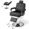 Salon Chair Hydraulic Barber Chair with Adjustable Headrest-Black