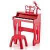 37-Key Electronic Piano Keyboard with Adjustable Microphone-Red